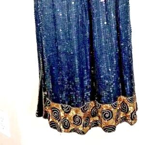CeeCee sequin skirt, size 22, Klimt vibe black & gold, borealis, silk, NWT